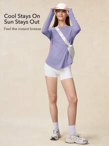 OutZeal 防晒 UPF50+ 凉爽防晒弧形下摆长袖T恤 女款带口袋