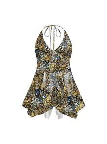 Shutterstock Colorful, Animal Print, Velvet Effect, Boho Casual Women's Spaghetti Strap Tank Top, Suitable For Summer, Vacation, Party, Music Festival - Multicolor - View 2