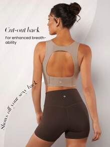 GLOWMODE FeatherFit™ Squareneck Corset Effect Backless Crop Tank Top Low Impact Yoga Daily