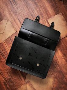 HARRY POTTER X SHEIN 图案搭扣装饰翻盖方包，礼品之选，商务休闲女包，完美适用于办公室、商务和工作场合，返校季必备