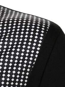 Manfinity Homme Men's Geometric Short Sleeve Casual Commuter Polo Shirt - Black - View 3