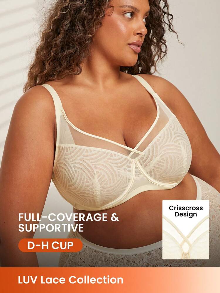 Plus Full Coverage Mesh Bra
