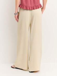 Nöista Relaxed-Fit Linen Pants With Drawstring Waist And Front Pockets. Ideal For Summer, Beach Days. Comfy And Breathable For Any Warm-Weather Look. - Apricot - View 2