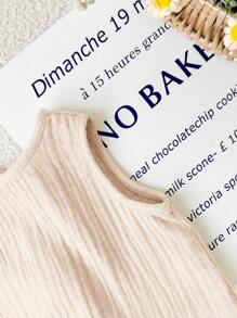 SHEIN LMoss Kids Babygirl Cute Summer Casual Versatile Khaki Bow Accent Camisole Top