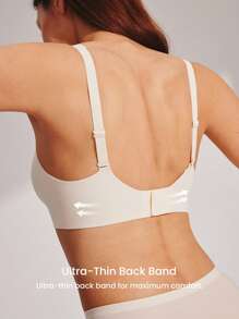 LUVLETTE 梦幻曲线透气无线无缝低胸白色透气粘性基本款SizeFreedom文胸舒适必备品