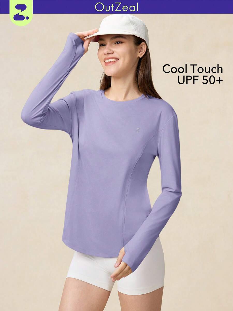 OutZeal 防晒 UPF50+ 凉爽防晒弧形下摆长袖T恤 女款带口袋