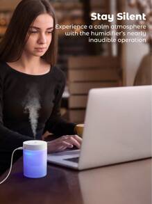 Teckwe Mini Humidifier For Car, Bedroom & Desktop - USB Powered, Large Mist Output, Air Purifying & Aromatherapy