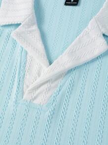 Manfinity Homme Men's Striped Short Sleeve Casual Commute Polo Shirt Summer Men Clothes