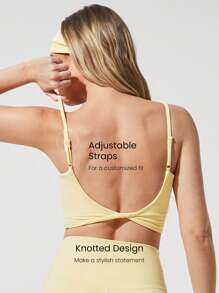 GLOWMODE FeatherFit™ Knot Going Anywhere Twisted Backless Tank Top Light Support Low Impact Yoga Daily Fall Winter