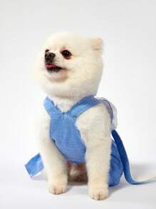 PETSIN Vestido de peto vaquero estilo princesa romántico y casual con diseño de corazón, ligero y transpirable para el verano, popular en Europa y América, adecuado para mascotas - Multicolor - Ver 6