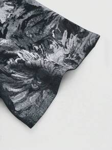 PAVTROS 男士蓝色向日葵字母印花拉链休闲衬衫 - 彩色 - 查看 3