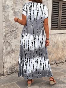 EMERY ROSE Plus Size Women European And American Style Fashionable Dress, Spring/Summer Summer Women Clothes  Curve Plus   Vacation Women Clothes   Shein Curve  Women Vintage Clothes - Multicolor - View 2