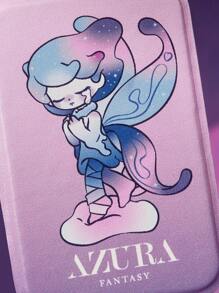 Pop Mart Azura X SHEIN 1 pieza Espejo portátil plegable de material de piel sintética (PU) con estampado lindo, que se puede sostener de forma independiente y manual, es liviano y compacto, conveniente para revisar los detalles del maquillaje, adecuado para viajes y el día a día, apto para hombres y mujeres - Dorado - Ver 4