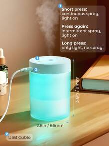Teckwe Mini Humidifier For Car, Bedroom & Desktop - USB Powered, Large Mist Output, Air Purifying & Aromatherapy