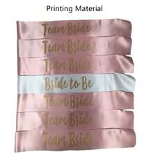 SHEIN Basic living 6+1件套准新娘绶带，新娘送礼会、单身派对、婚礼派对装饰配饰，丝网印刷，印刷材料 - 彩色 - 查看 5