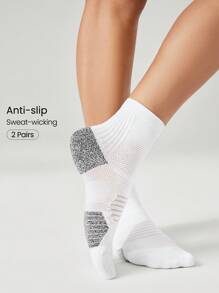 GLOWMODE In Stride Sweat-Wicking Training Ankle Socks - White - View 1