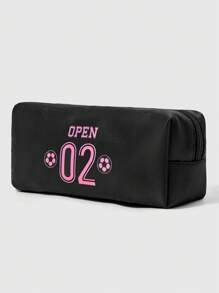 ROMWE Grunge Punk Minimalist Numeric & English Pattern Compact Portable Cosmetic Pouch, Pencil Case, Jewelry Bag 552582 - Multicolor - View 6