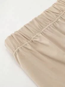 Seusyu Plus Size Women's Elegant Knitted Jacquard Pattern Loose Fit Pants Fall Cloth For Women - Khaki - View 7