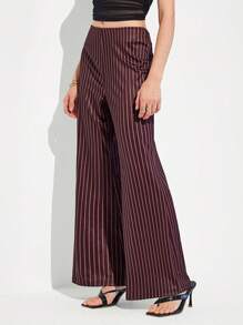 Roylia Women's Casual Striped Print Flare Pants, Spring & Autumn Fall Cloth For Women - Multicolor - View 3