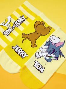 TOM & JERRY X SHEIN 6 Pairs Women Ankle Socks - Multicolor - View 3