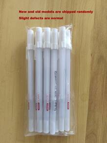 2pcs Letter Graphic White Gel Pen, Simple Portable Gel Rollerball Pen For Office, School Student, Writing, Painting Back To School - Multicolor - View 4