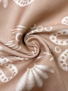 Florisole Mono elegante de mujer con cuello de camisa, bordado floral, estampado digital, sin mangas, cintura con cordón y bajo con volantes, de largo medio, para el verano