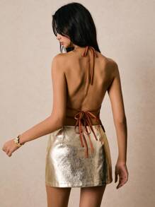 Poéselle Women Sequins Embellished Camisole Tank Top,Y2k Fashion,Boho Beach Tank Top,Poeselle - Rust Brown - View 2