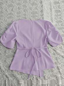 Franclia 女士优雅不对称设计圆领衬衫