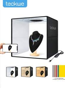 PULUZ 40cm Folding Portable Ring Light USB Photo Lighting Studio Shooting Tent Box With 6 X Dual-Side Color Backdrops, Size: 40cm X 40cm X 40cm(Black) - Black - View 2