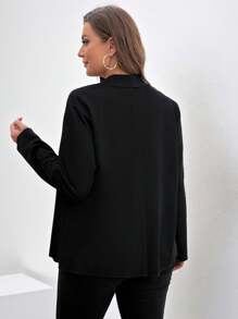 Chikora Plus Size Elegant Knit Work Blazer