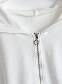 SHEIN Unity Elegant Short Sleeve Hooded Loose T-Shirt For Women, Casual White Sweatshirt Tops For Summer Graduation,Back To School Outfits,Graduation,Teacher Outfits For Women,Back To School Pullover Fall Outfit