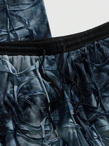 ROMWE MEN Completo di maglietta vintage usurata e pantaloncini da uomo