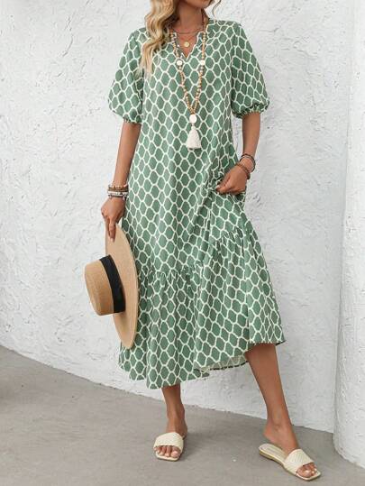 Plus Size Holiday Casual Allover Print Dress,Women Summer Clothes,Beach  Outfits For Woman,Birthday Dresses For Women,Vacation,Pride,Country Concert  Outfit,Casual Dresses For Woman,Boho Clothes Women,Vacay Outfits Women,Rave  Outfits,Maxi Dress Green ...