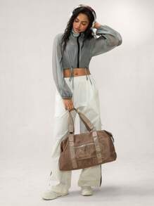 Hanevo 女式休闲抽绳拉链轻便长袖夹克 - 灰色 - 查看 3