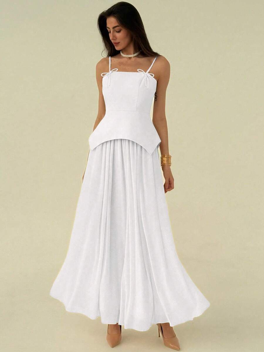 Aloruh Women Two Pieces Outfits For Daily Wear - White - View 1