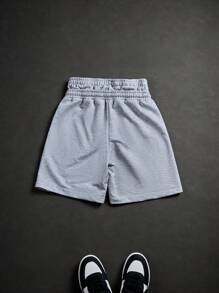 Manfinity Streetrush Pantaloncini sportivi da uomo in stile collegiate street, hip-hop e rock, con vita a 2 in 1, regalo per fidanzati o mariti, per il ritorno a scuola