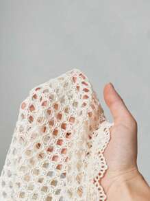 SHEIN ICON 女士时尚海滩度假钩针编织网眼比基尼泳装套装 7 月 4 日女士服装