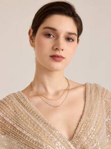 MOTF PREMIUM COLLAR DE DOBLE CAPA CON CIRCONITA DORADA - Amarillo Oro - Ver 6