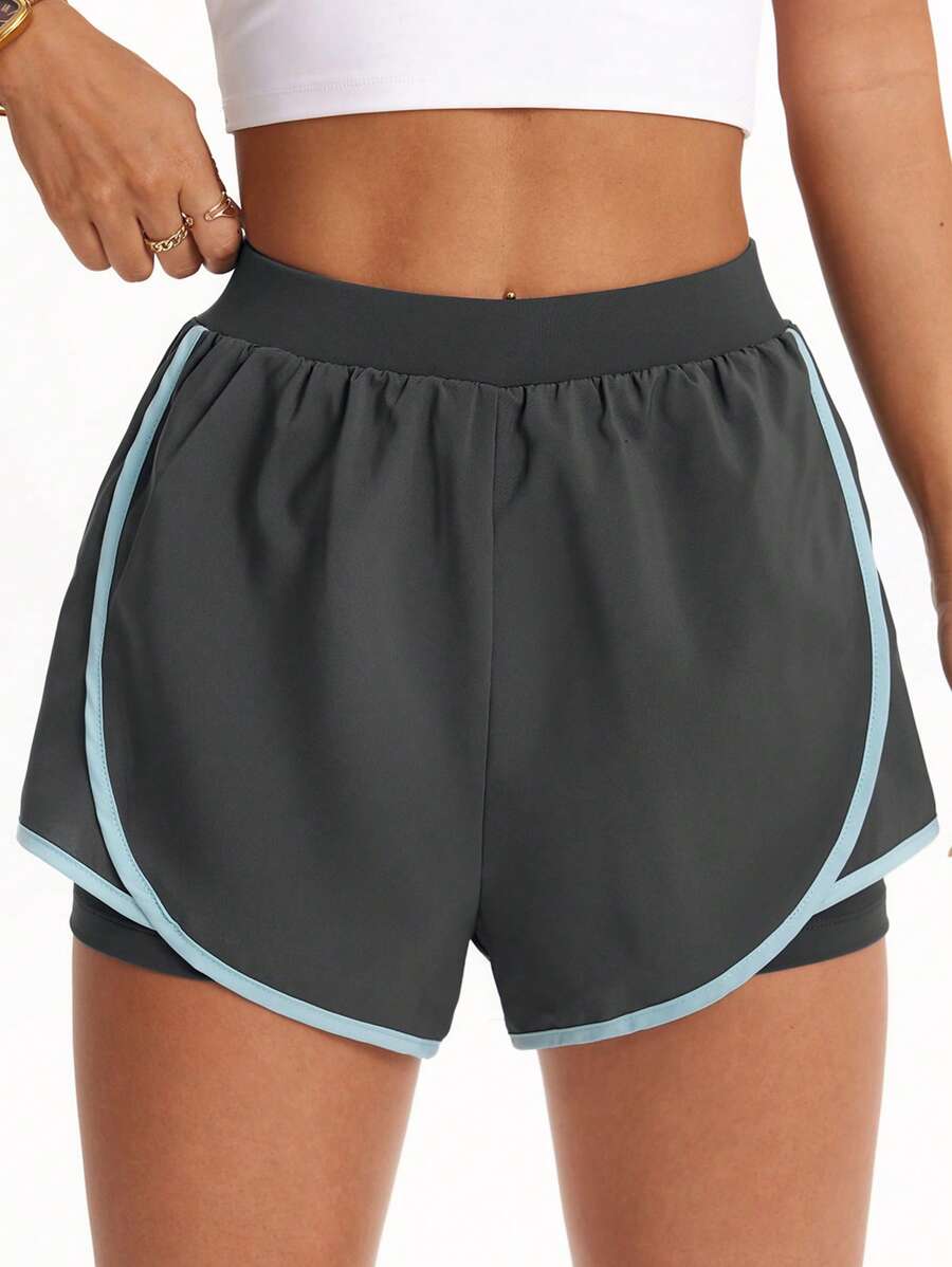 Easithlete Short décontracté à taille élastique et ourlet pour femmes