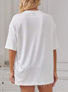 Calvaya Plus Size Women Tomato Graphic Round Neck Short Sleeve Fashion T-Shirt - White - View 2