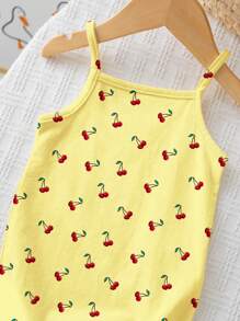 SHEIN Baby Girl Casual Suspender Romper, Suitable For Spring And Summer - Multicolor - View 4