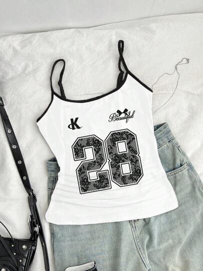 SHEIN Tween Girl Slim Fit Casual Sports Camisole Seamless Tank Tops