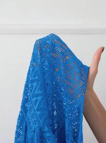 Swim Basics 女士纯色罩衫，夏季时尚 - 藍色 - 查看 6