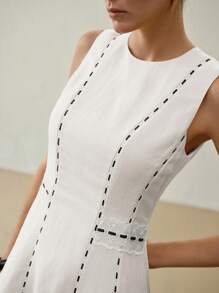 MOTF PREMIUM LINEN CONTRAST TRIM DRESS