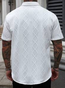 Manfinity CasualCool Camisa casual de manga corta de un solo abotonadura para hombre, versátil para el verano
