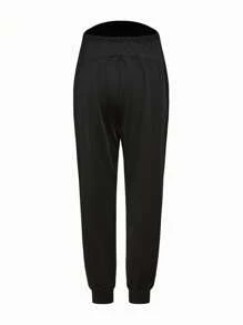 Modmama 孕婦休閒彈性腰支撐肚子運動長褲，高腰修身孕婦褲 - 彩色 - 查看 7