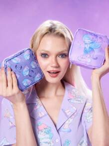 Pop Mart Azura X SHEIN 1pc/1set Cartoon Pattern Polyester Fiber Storage Bag, Can Be Used As A Feminine Hygiene Storage Bag, Digital Storage Bag, Small Item Storage Bag,Tears