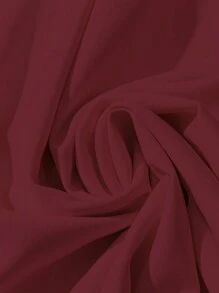 SHEIN Clasi Đầm tay lửng màu trơn đơn giản đi làm giản dị dành cho nữ - Màu Đỏ Sâu - Xem 4