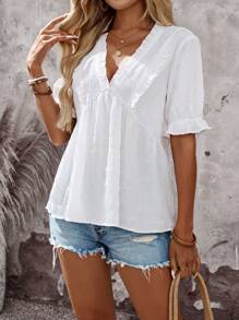 EMERY ROSE Women's Shirt Summer Vacation Woman Going Out Top, Women Country Concert Summer Top