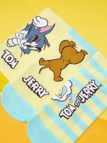 TOM & JERRY X SHEIN 6 Pairs Women Ankle Socks - Multicolor - View 6